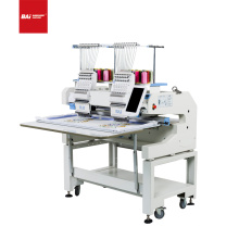 BAI high speed hot sale 400*500mm 2 heads 12 needle computerized embroidery machine for flat t-shirt hat